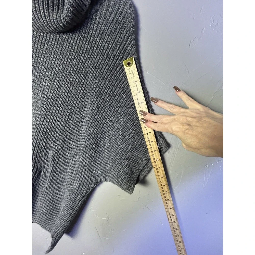 Pact Organic Cotton Chunky Cowl Neck Poncho Sweater grey Size O/S